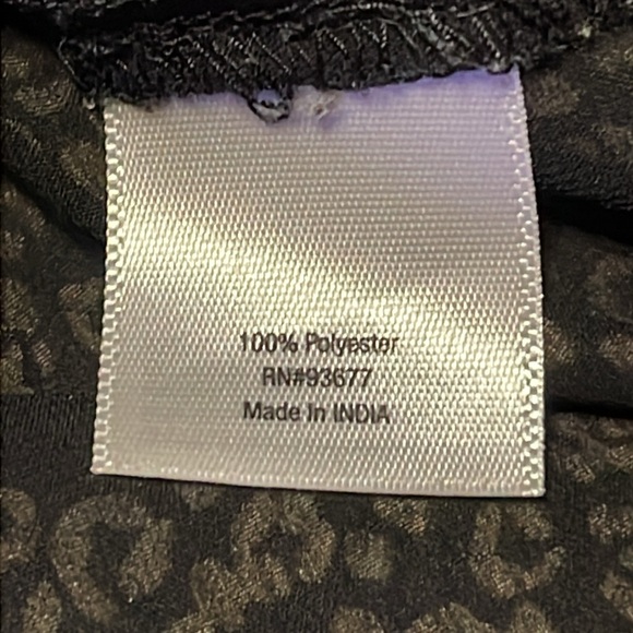 Size 12 A.N.A. black & tan graphic print sleeveless lined Bohemian dress - Picture 13 of 14